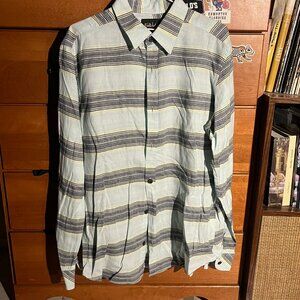 FarWest Striped Shirt – Pastel Mint/Grey